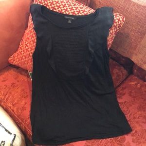Banana Republic Black sleeveless blouse w/ ruffles